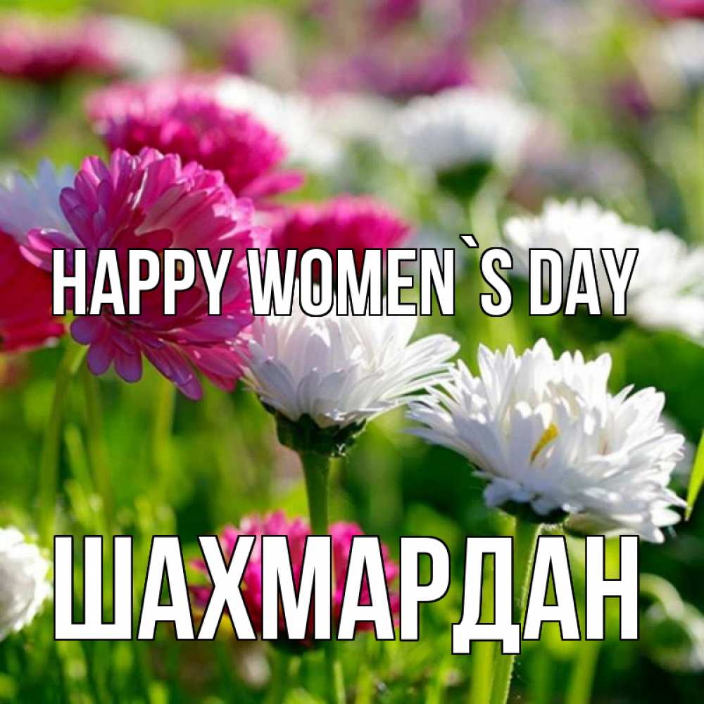 Greetings card с именем, ШАХМАРДАН happy women`s day международный женский день 1 Greetings with text for free download 